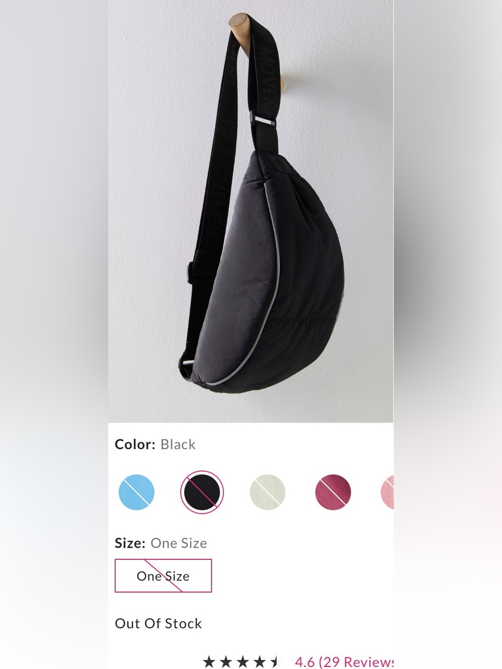 FP Movement by Free People ~ Bulls Eye Sling Bag ~ Black ~ *NWT* - Picture 7 of 15